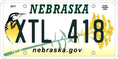 NE license plate XTL418