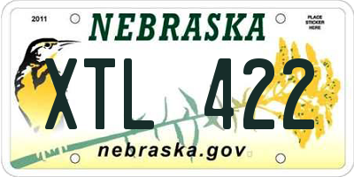 NE license plate XTL422