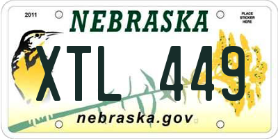 NE license plate XTL449