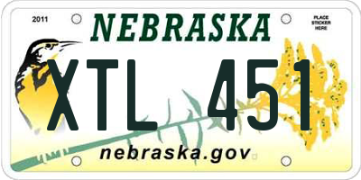 NE license plate XTL451