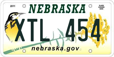 NE license plate XTL454