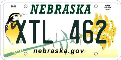 NE license plate XTL462