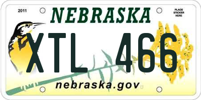NE license plate XTL466
