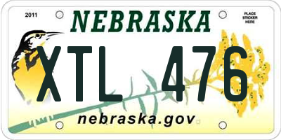 NE license plate XTL476