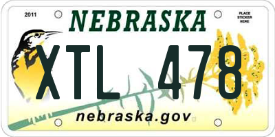 NE license plate XTL478