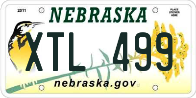 NE license plate XTL499