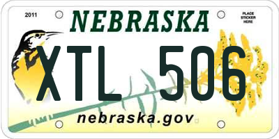 NE license plate XTL506