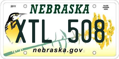 NE license plate XTL508