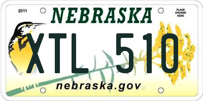 NE license plate XTL510