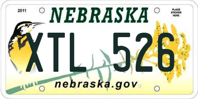 NE license plate XTL526