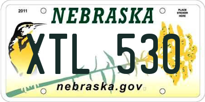 NE license plate XTL530