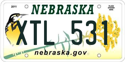 NE license plate XTL531