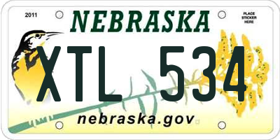 NE license plate XTL534