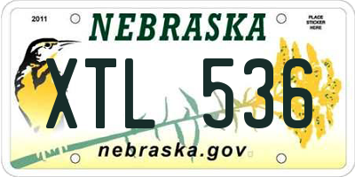 NE license plate XTL536