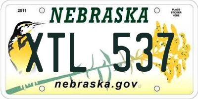 NE license plate XTL537