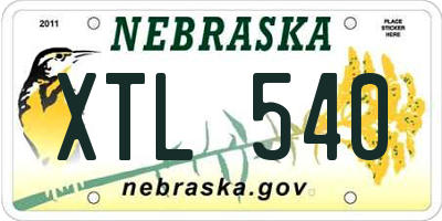 NE license plate XTL540