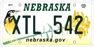 NE license plate XTL542