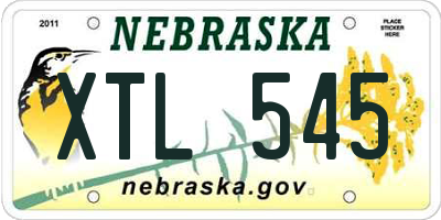 NE license plate XTL545