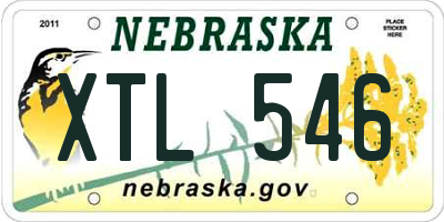 NE license plate XTL546
