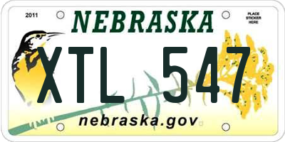 NE license plate XTL547