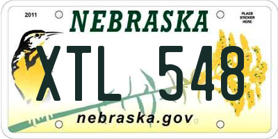NE license plate XTL548