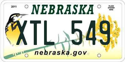 NE license plate XTL549