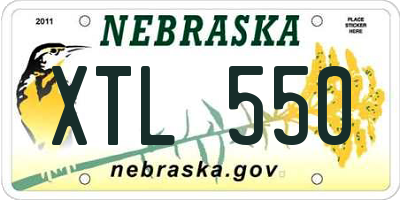 NE license plate XTL550