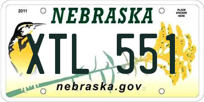 NE license plate XTL551