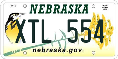 NE license plate XTL554
