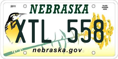 NE license plate XTL558