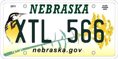 NE license plate XTL566