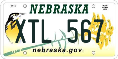 NE license plate XTL567