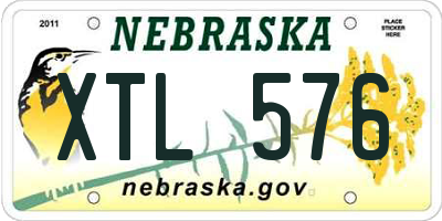 NE license plate XTL576