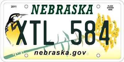 NE license plate XTL584