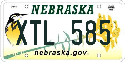 NE license plate XTL585