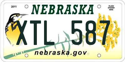 NE license plate XTL587