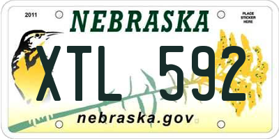 NE license plate XTL592