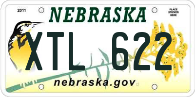 NE license plate XTL622