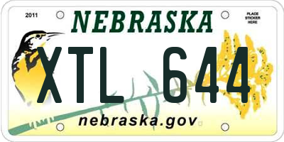 NE license plate XTL644