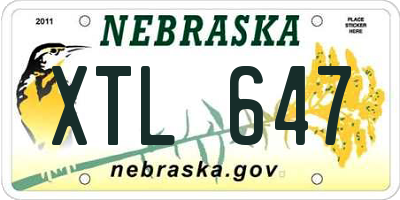 NE license plate XTL647