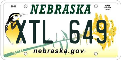 NE license plate XTL649