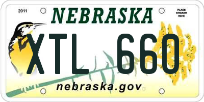 NE license plate XTL660