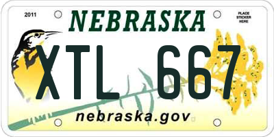 NE license plate XTL667