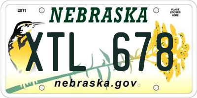 NE license plate XTL678
