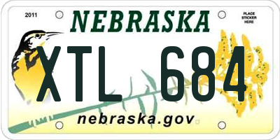 NE license plate XTL684