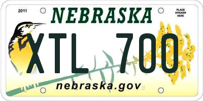NE license plate XTL700