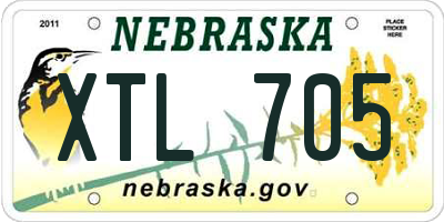 NE license plate XTL705
