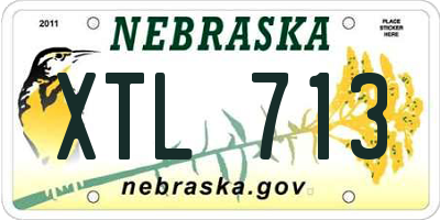 NE license plate XTL713