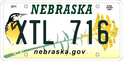 NE license plate XTL716