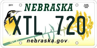 NE license plate XTL720
